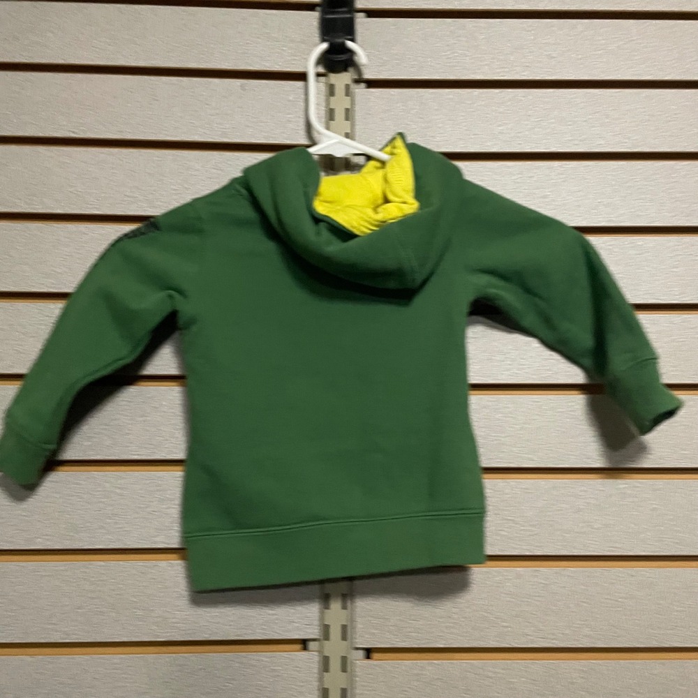 Toddler Boys John Deere Green Hoodie Long Sleeve Pullover Pocket 18 M Farm Kid - Picture 4 of 5